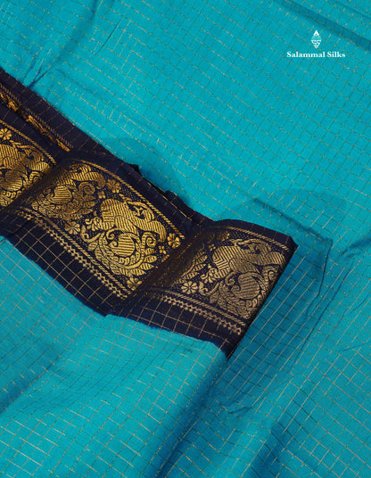 Sungudi Cotton Saree - Orange Colour Body Small Zari Checks With Baby Pink Border