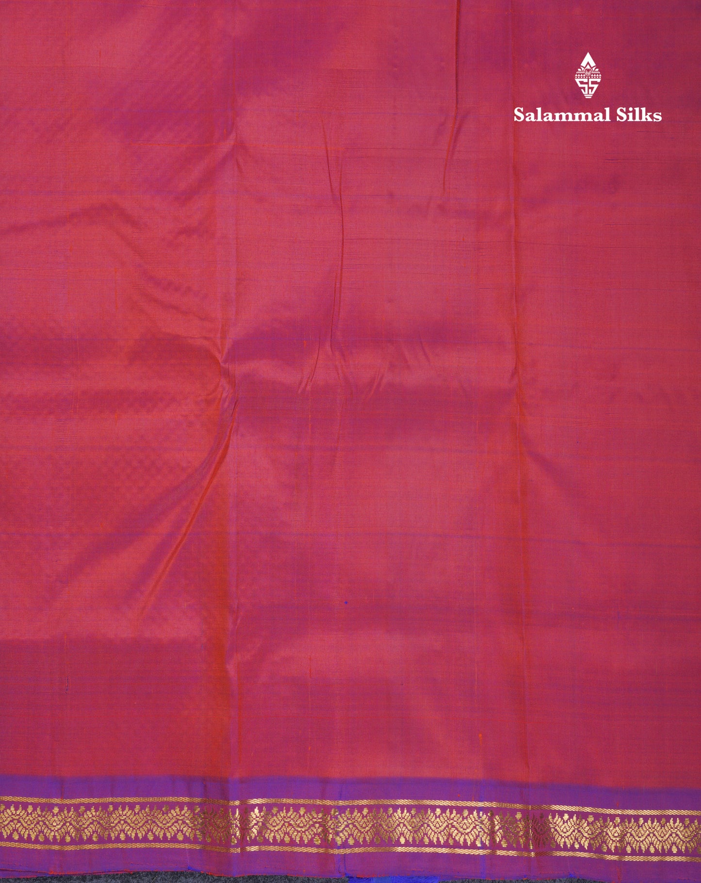 Beautiful Red Pure Kanjivaram Silk Saree With Dual Tone Violet Traditional Small Border