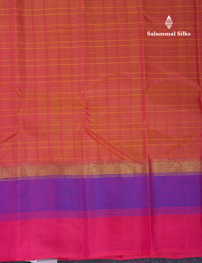 Beautiful Dark Maroon Pure Kanjivaram Silk Saree With Contrast Peacock Green Border