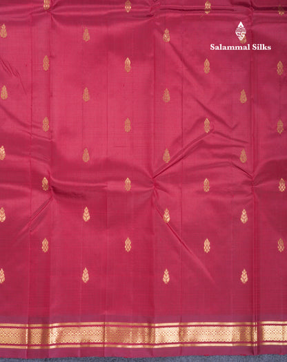 Dark Maroon Beautiful Pure Kanjivaram Silk Saree With Traditional One Side Self Border