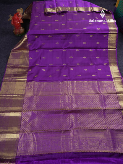 Beautiful Vadamalli Pure Kanjivaram Silk Saree With Traditional Evening Morning Border