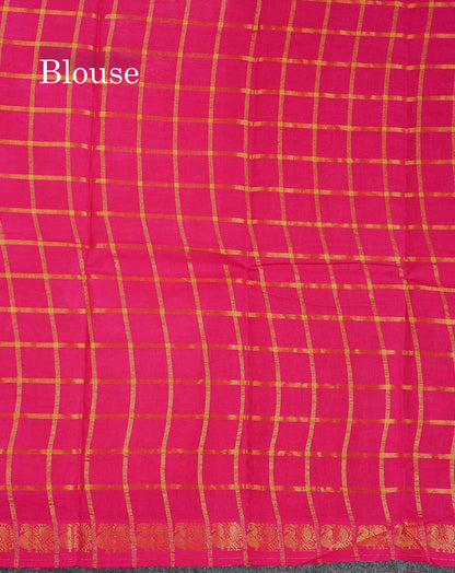 Sungudi Cotton Saree - Baby Pink Colour Body Zari Checks With Contrast Pink Traditional Border