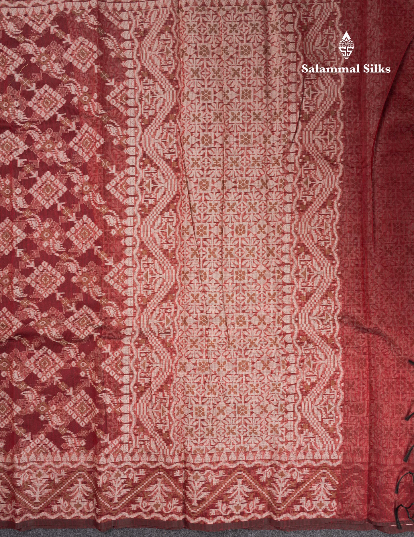 Maroon Thread Kota Saree With Fancy Border