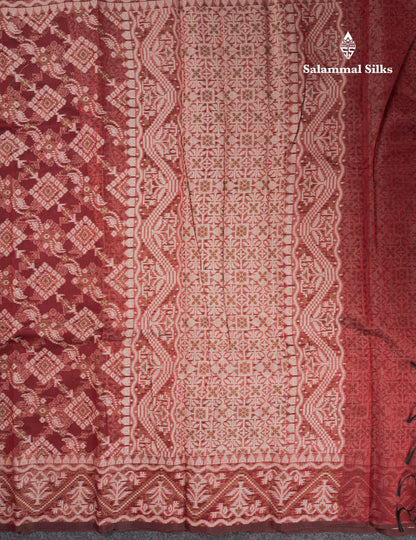 Maroon Thread Kota Saree With Fancy Border