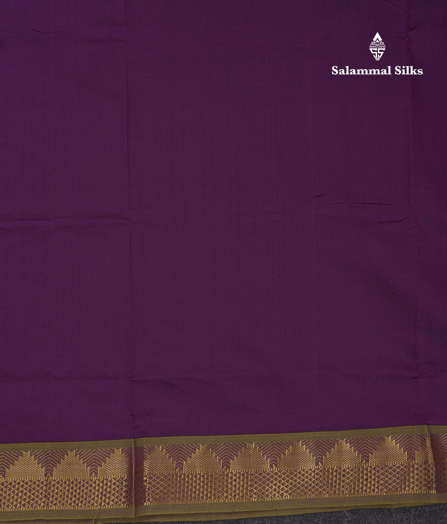 Beautiful Dark Purple Plain Semi Silk Cotton Saree With Contrast Parrot Green Blouse