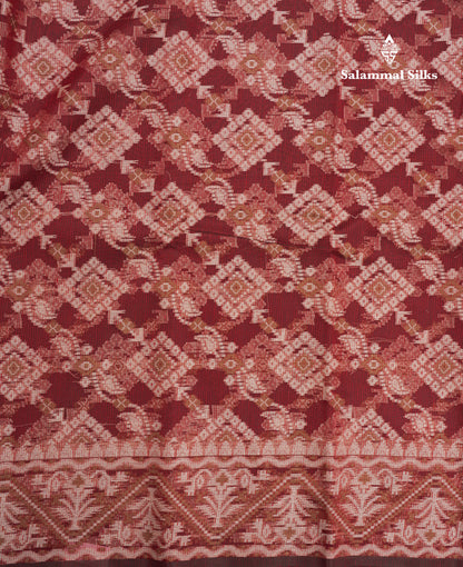 Maroon Thread Kota Saree With Fancy Border
