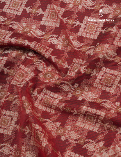 Maroon Thread Kota Saree With Fancy Border