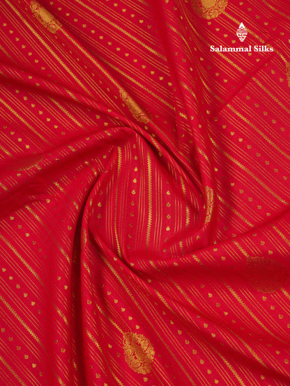 Beautiful Chilly Red Semi Silk Saree With Contrast Dark Purple Traditional Evening Morning Border