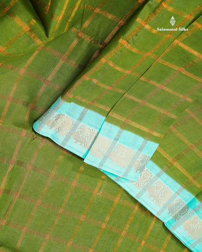Sungudi Cotton Saree - Baby Pink Colour Body Zari Checks With Contrast Pink Traditional Border