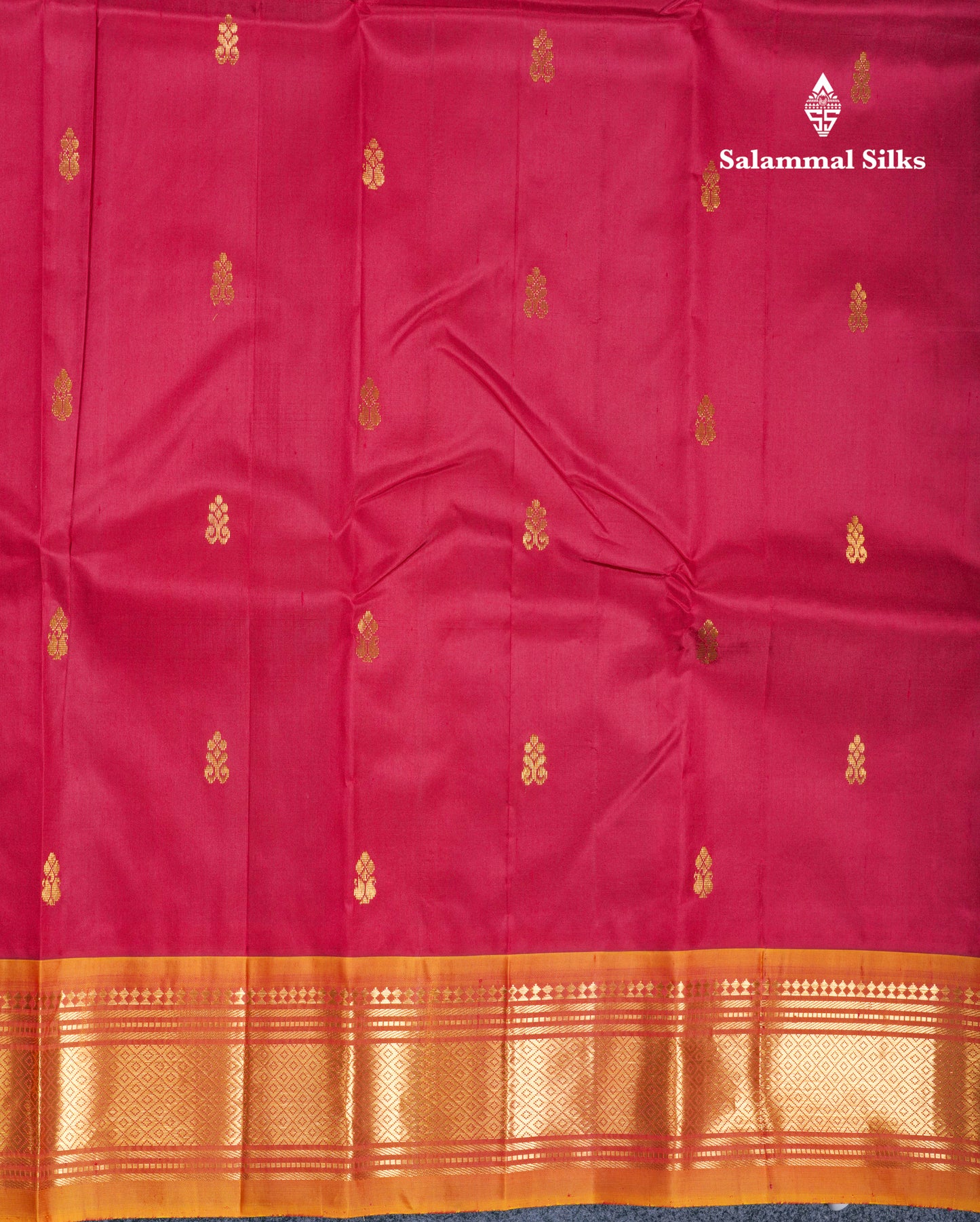 Beautiful Maroon Pure Kanjivaram Silk Saree With Mustard Yellow Traditional One Side Border