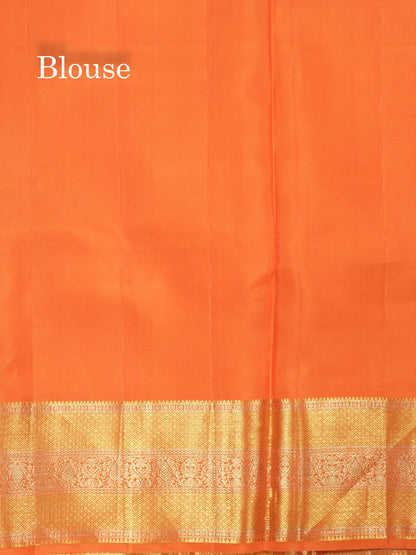 Pinkish Red Bridal Pure Kanjivaram Silk Saree With Self Border