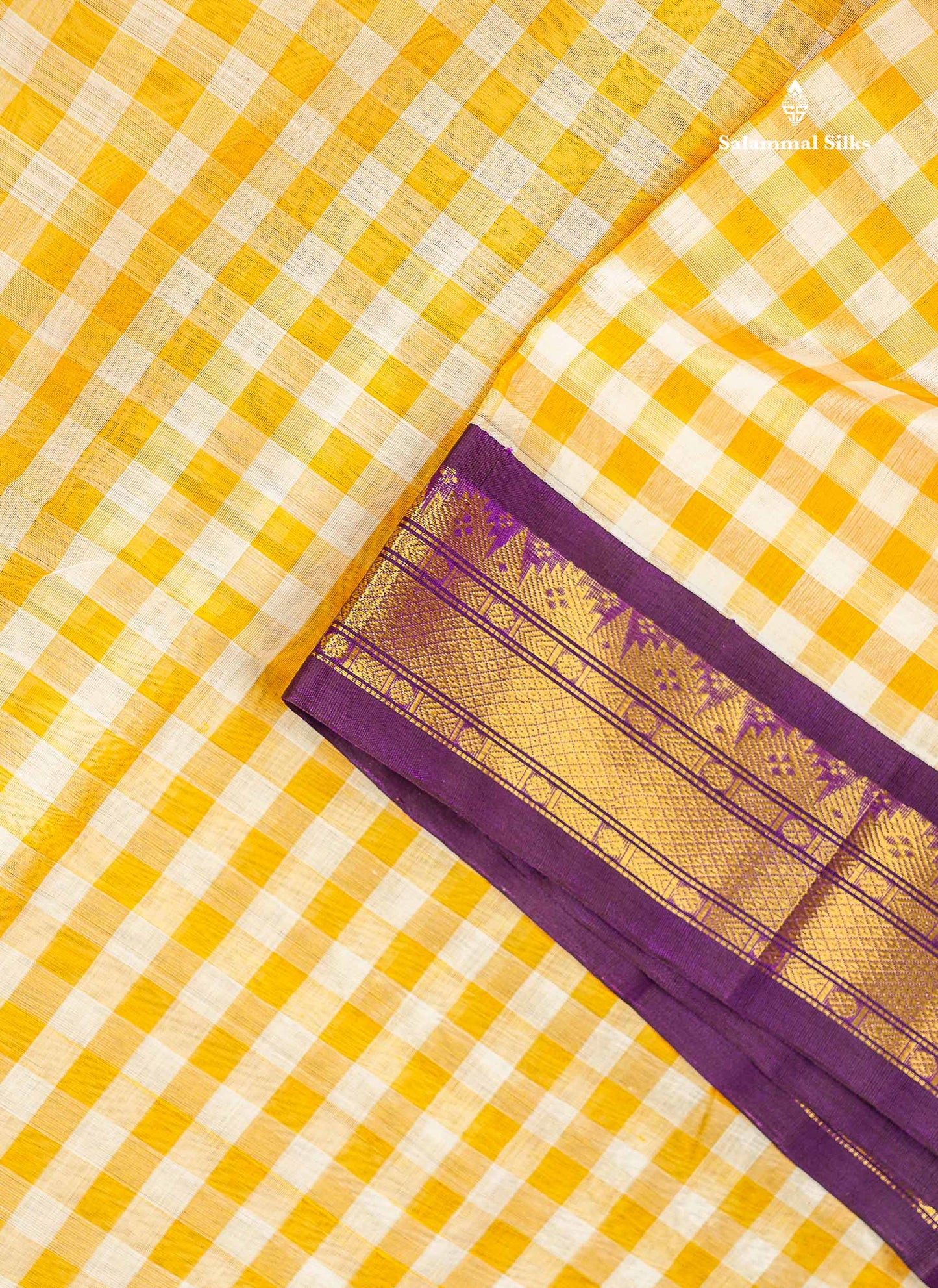 Dark Purple Border Of Multicolour Pure Silk Cotton Saree