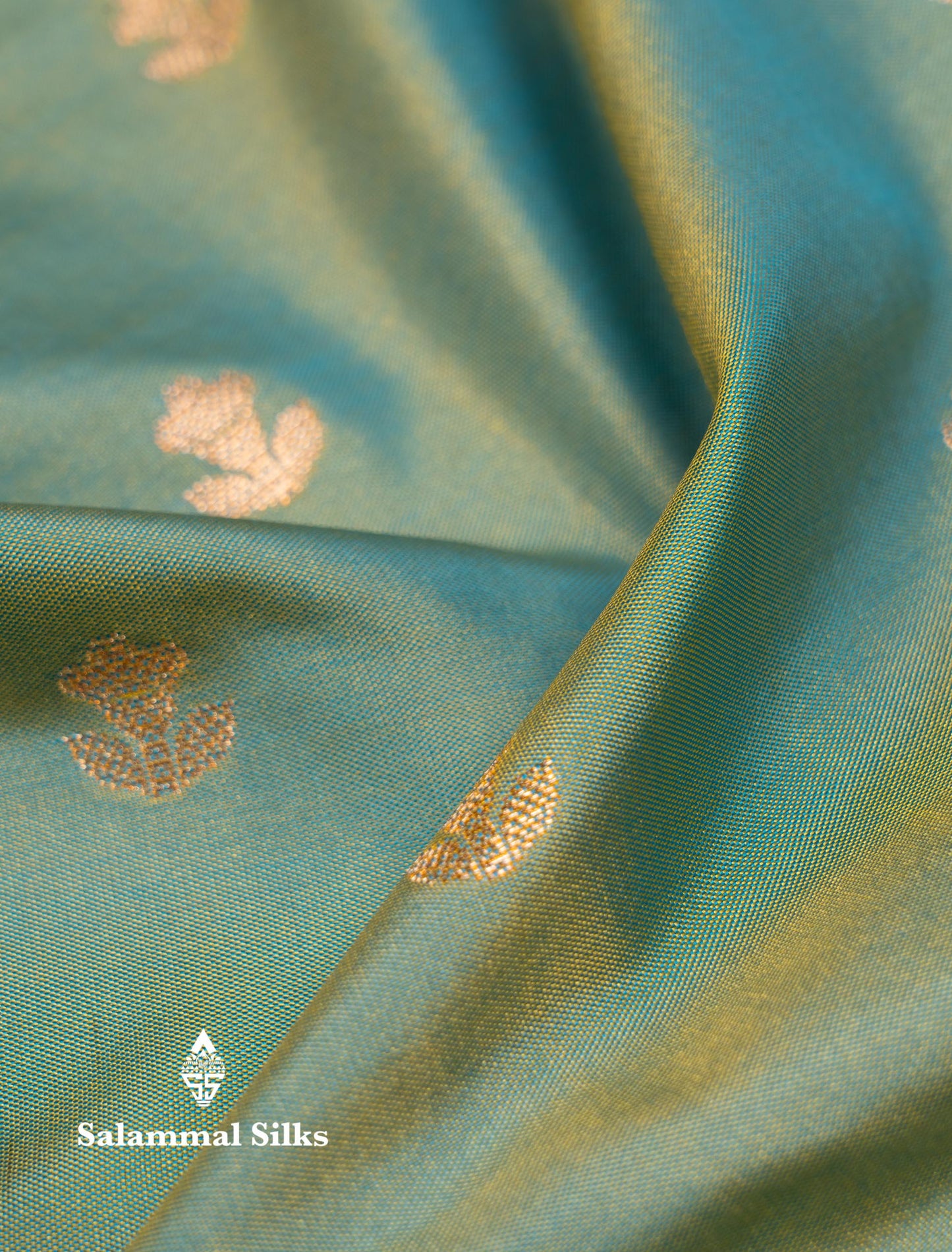 Beautiful Sapphire Green Semi Silk Saree With Contrast Peacock Green Traditional Border
