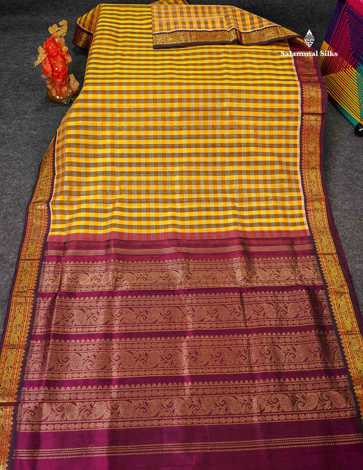 Full View Of Multicolour Pure Silk Cotton Saree