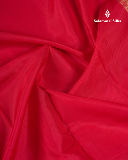 Beautiful Chilly Red Pure Kanjivaram Pure Silk Saree with Traditional Pallaku Border