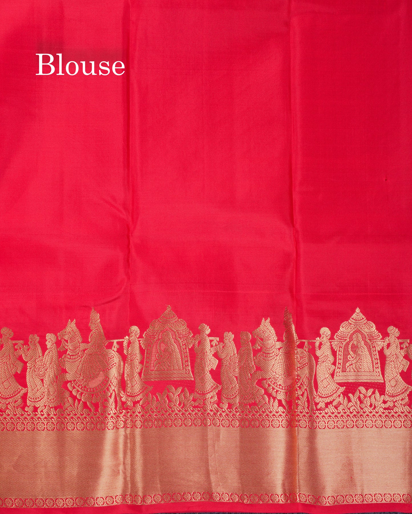 Beautiful Chilly Red Pure Kanjivaram Pure Silk Saree with Traditional Pallaku Border