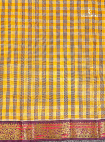 Magenta Border Of Multicolour Pure Silk Cotton Saree 