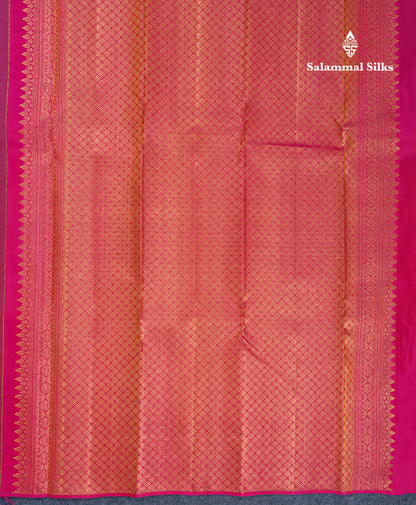 Beautiful Dual Tone Dark Violet Fancy Pure Kanjivaram Silk Saree With Contrast Pink Blouse