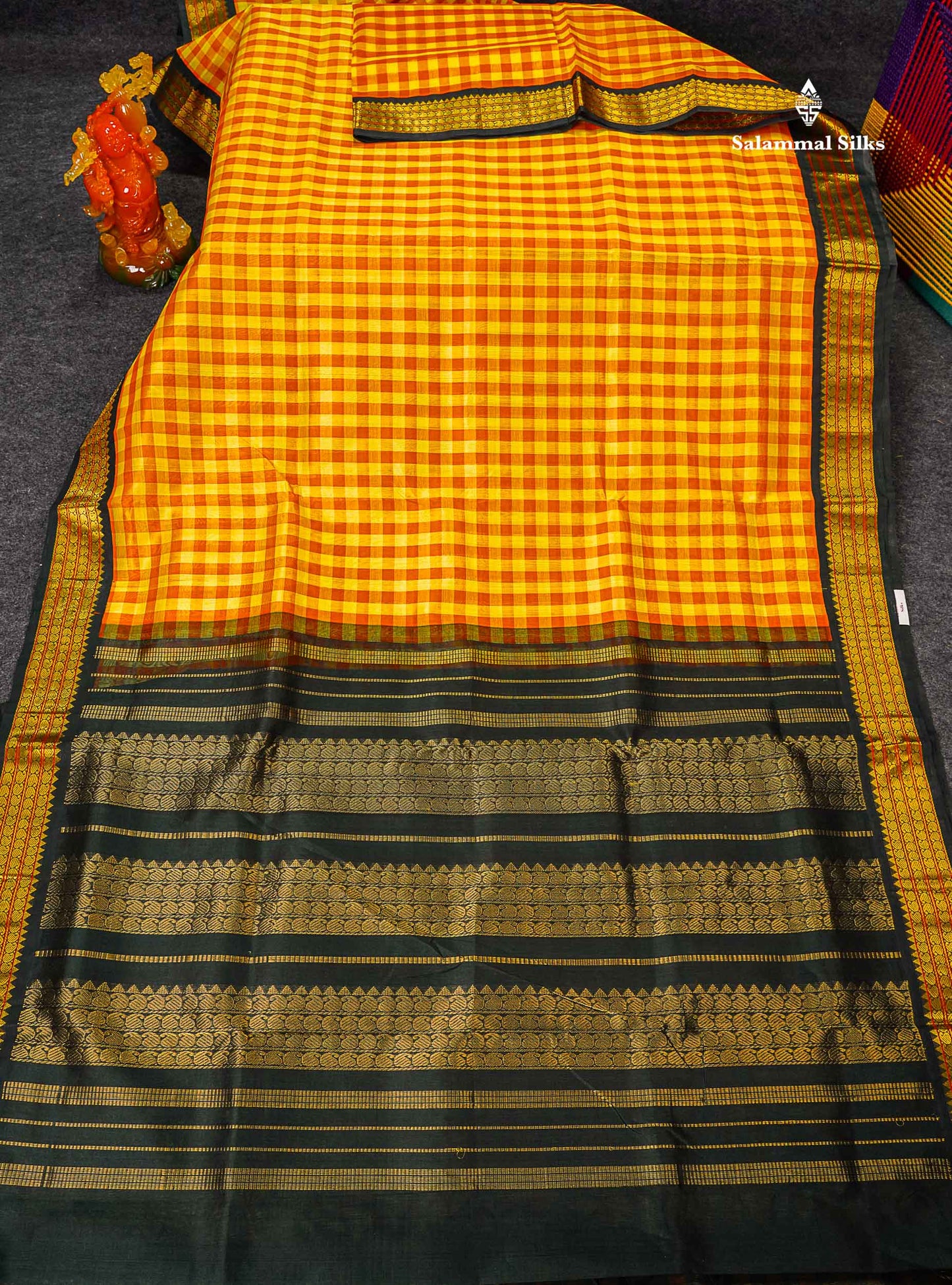 Full View Of Multicolour Pure Silk Coton Saree