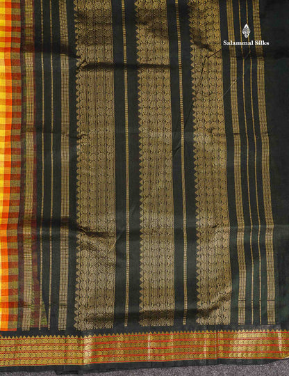 Pallu Of Multicolour Pure Silk Cotton Saree 