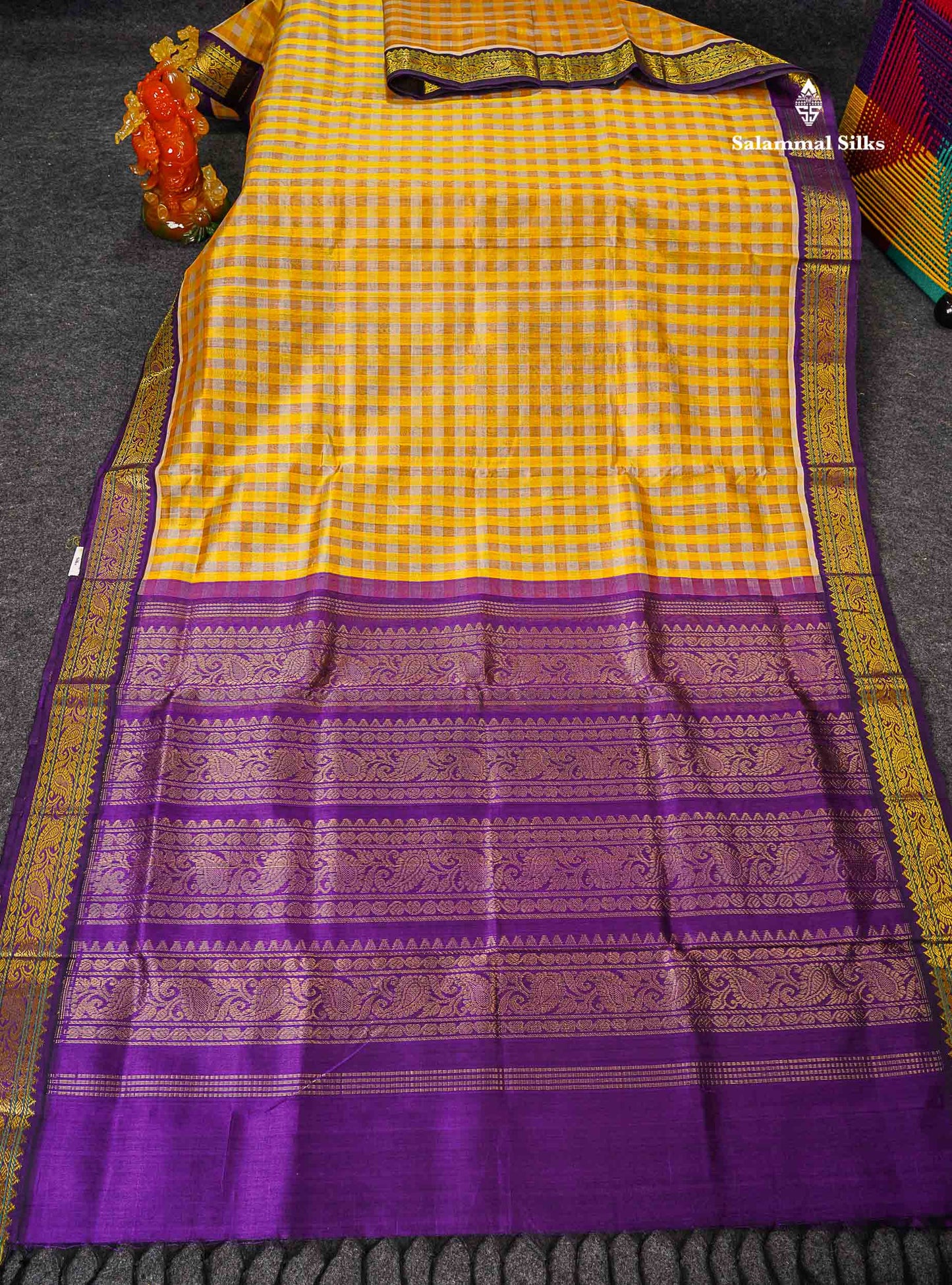 Full Vew Of Multicolour Pure Silk Cotton Saree 