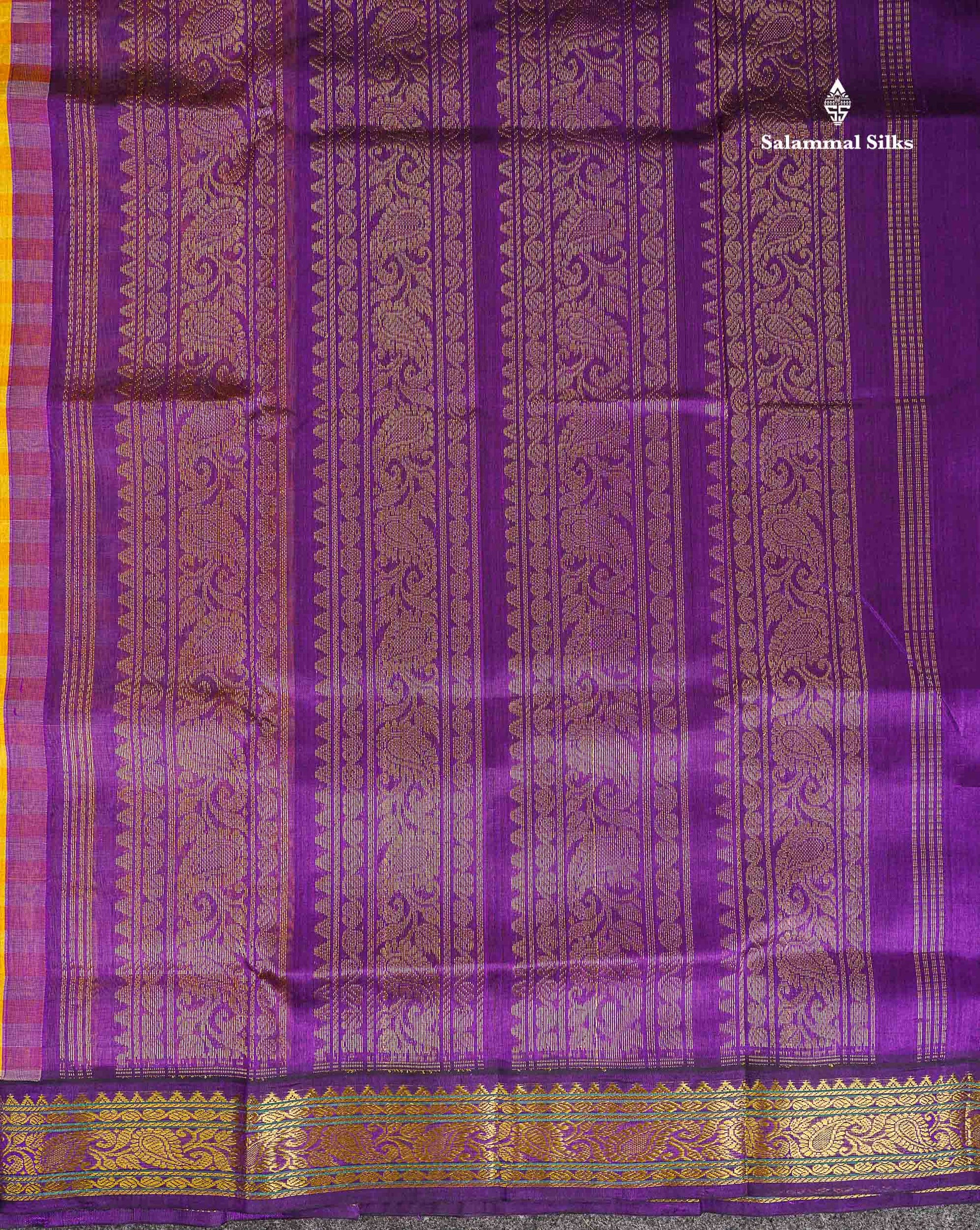 Pallu Of Multicolour Pure Silk Cotton Saree 