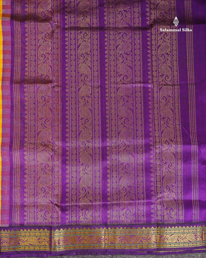 Pallu Of Multicolour Pure Silk Cotton Saree 