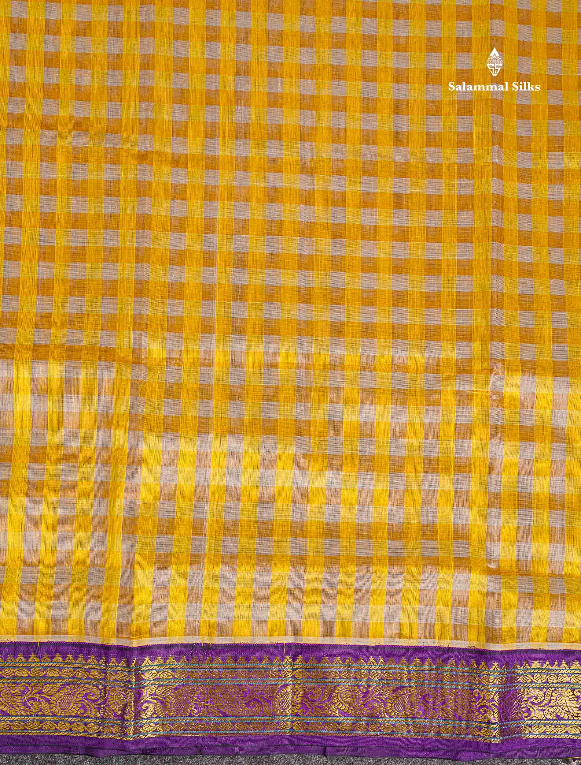 Dark Purple Border Of Multicolour Pure Silk Cotton Saree 