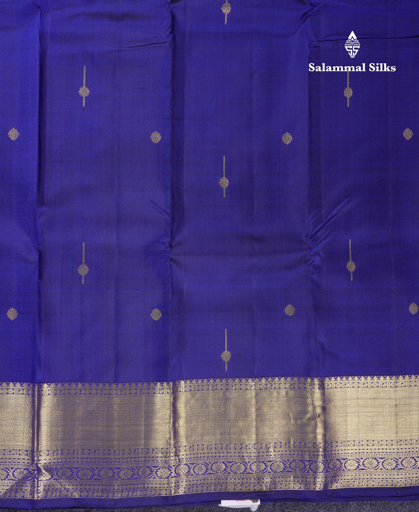 Beautiful Navy Blue Pure Kanjivaram Silk Saree With Traditional Evening Morning Border