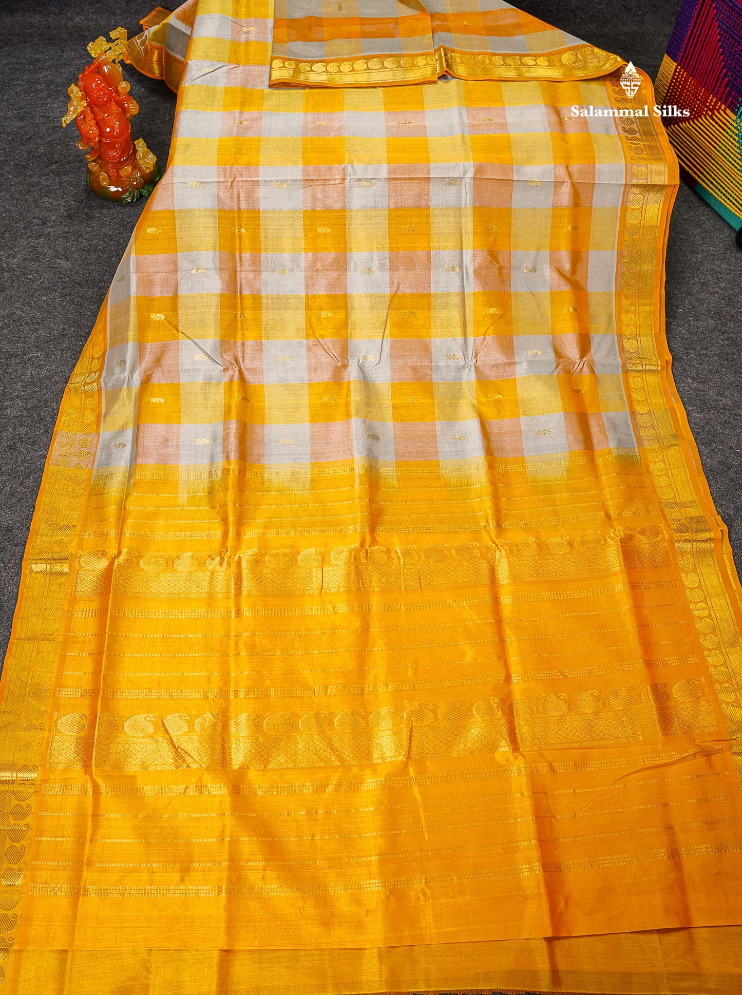 Full View Of Multicolour Pure Silk Cotton Saree