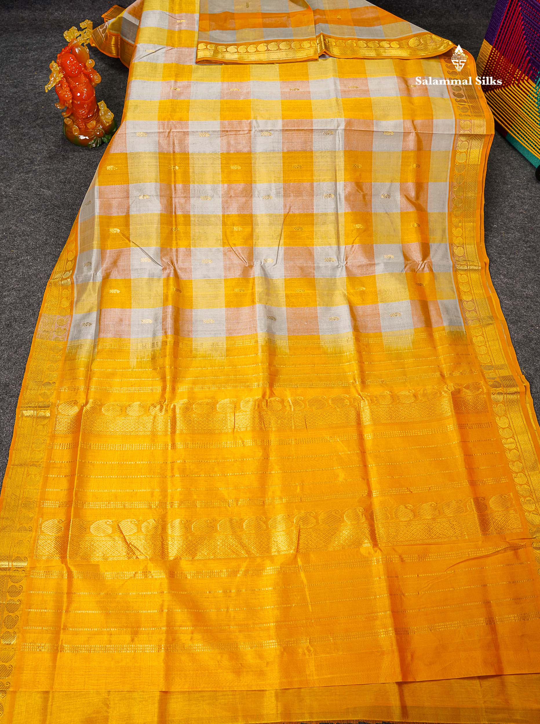 Full View Of Multicolour Pure Silk Cotton Saree