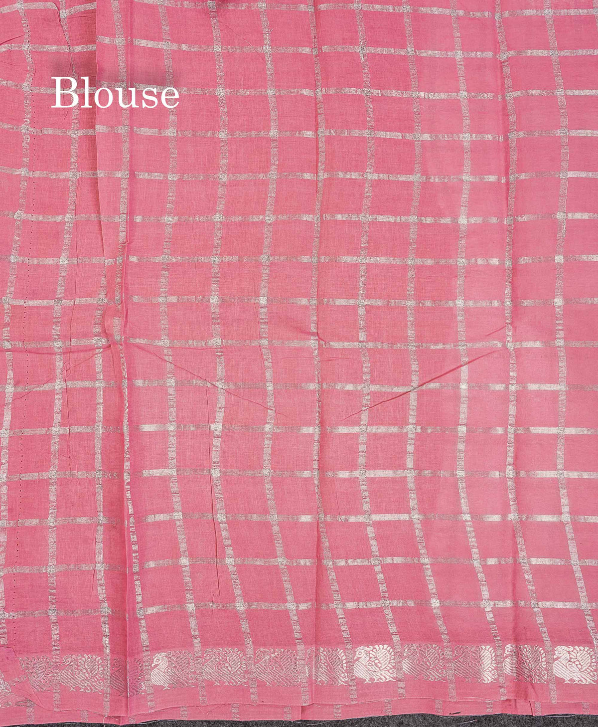 Sungudi Cotton Saree - White Colour Body Silver Zari Checks With Contrast Baby Pink Traditional Border