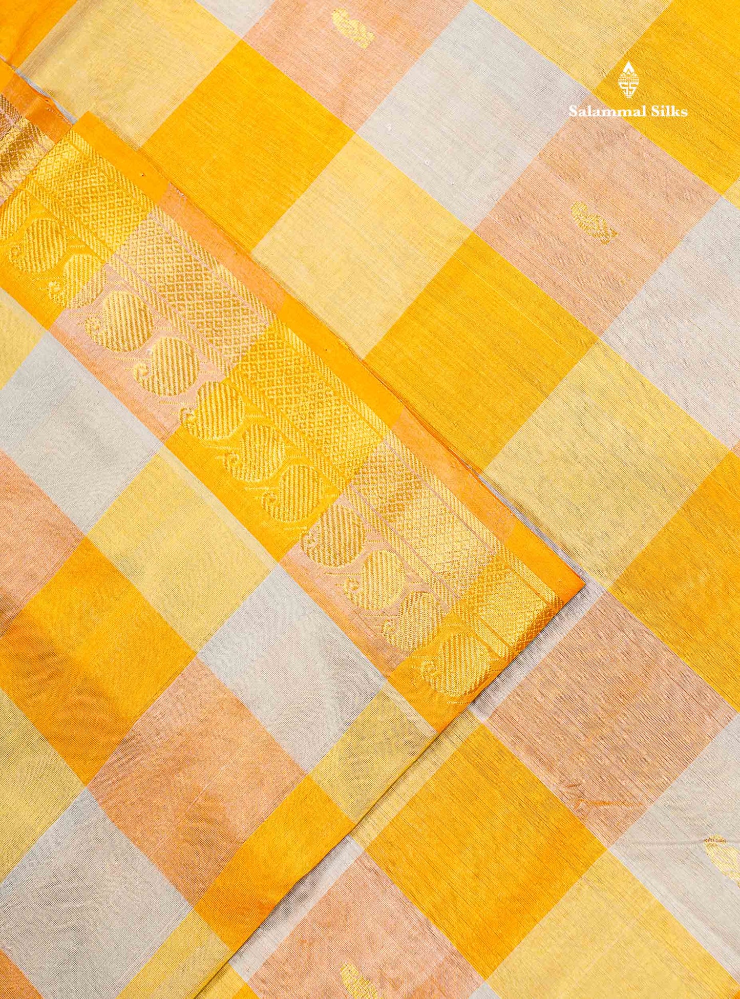 Yellow Border Of  Multicolour Pure Silk Cotton Saree