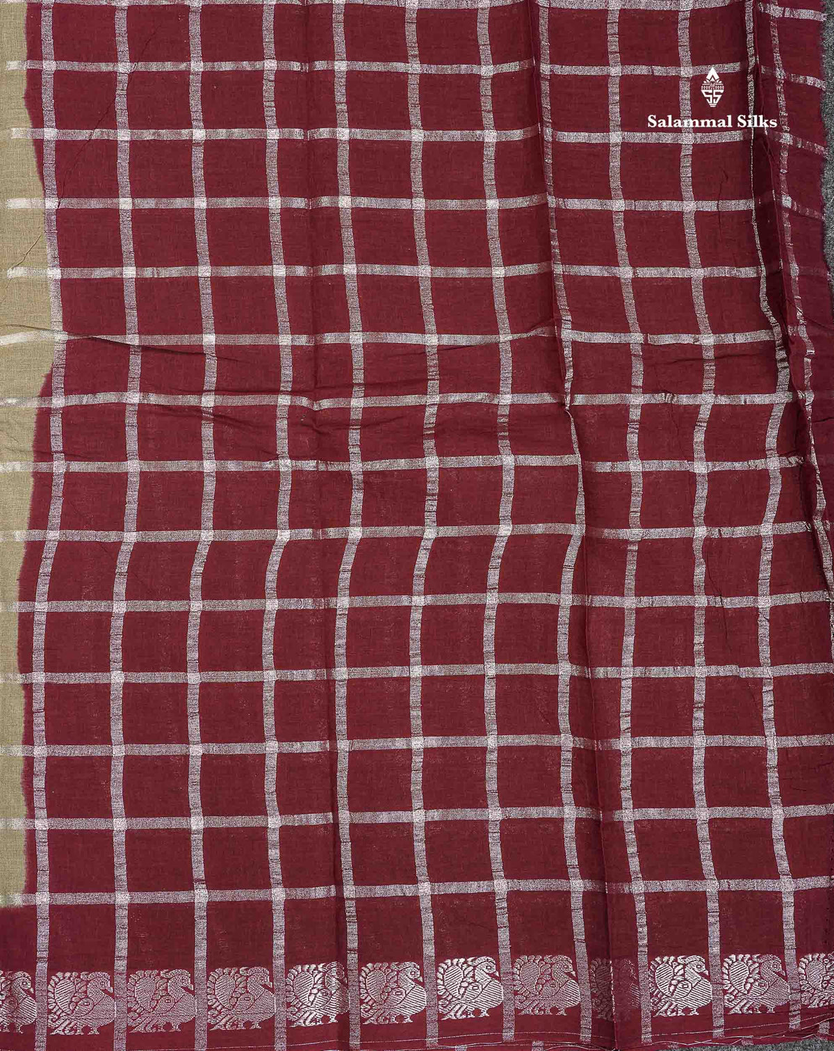 Sungudi Cotton Saree - White Colour Body Silver Zari Checks With Contrast Baby Pink Traditional Border