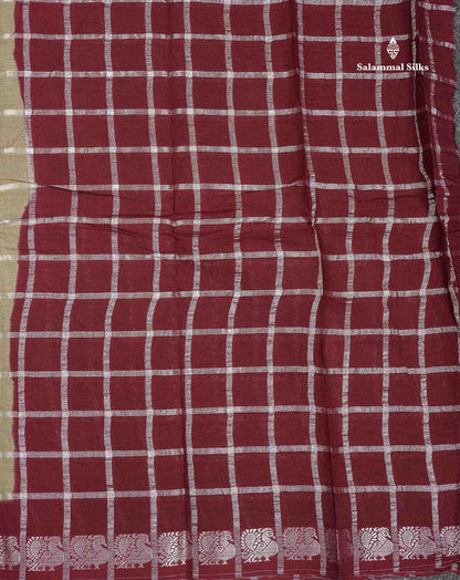 Sungudi Cotton Saree - White Colour Body Silver Zari Checks With Contrast Baby Pink Traditional Border