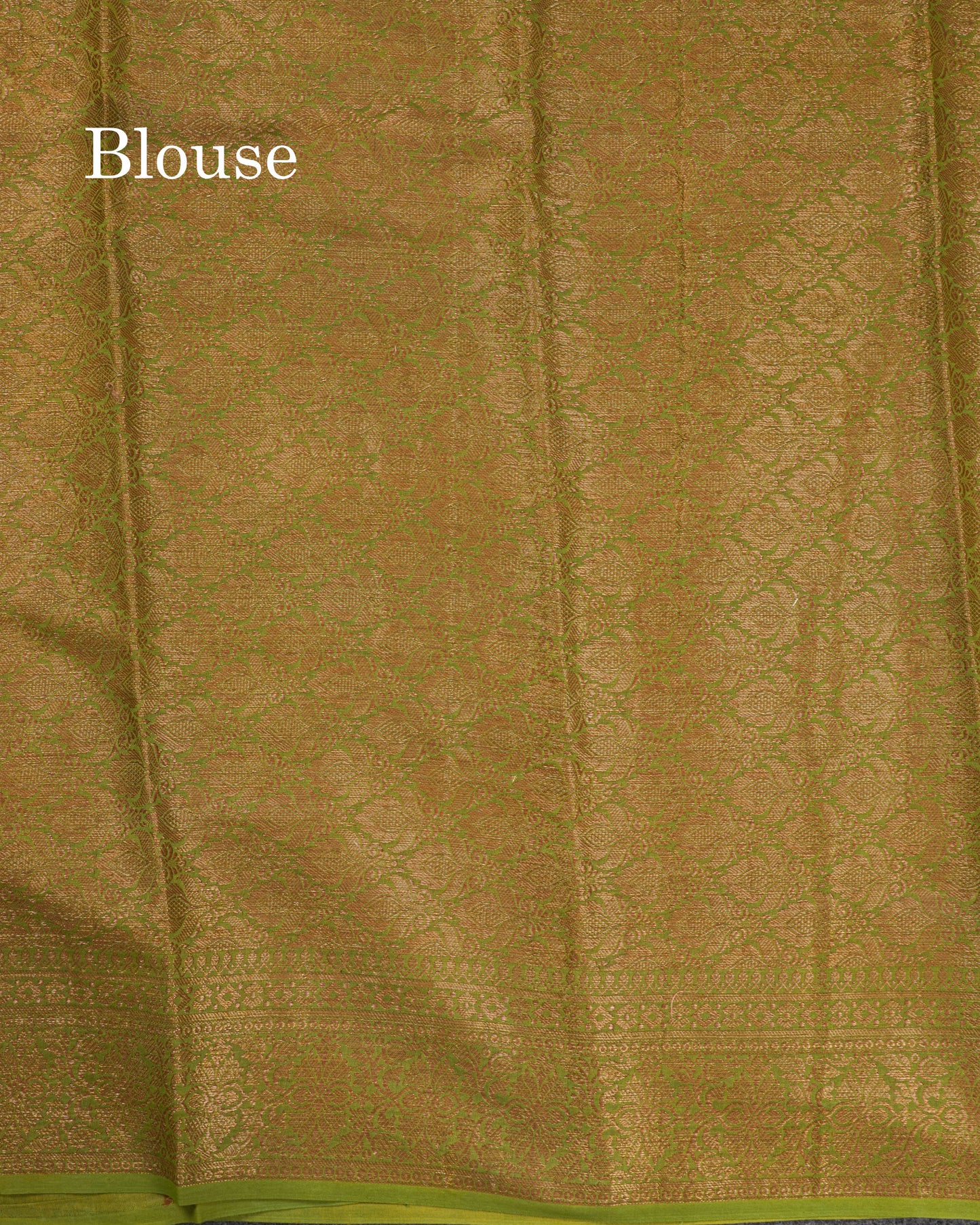 Army Green Chanderi Cotton Saree With Grand Blouse