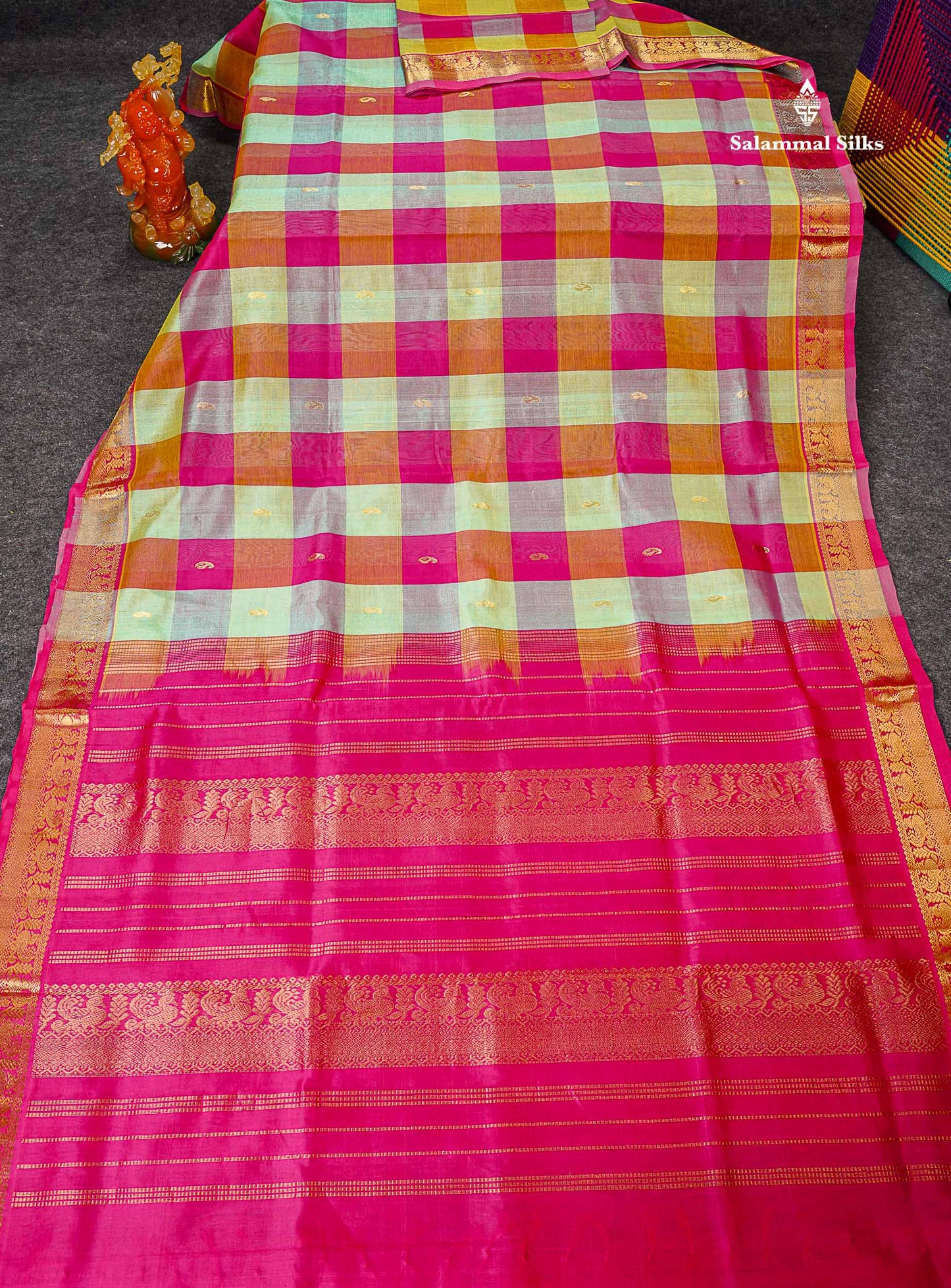 Full View Of Multicolour Pure Silk Cotton Saree