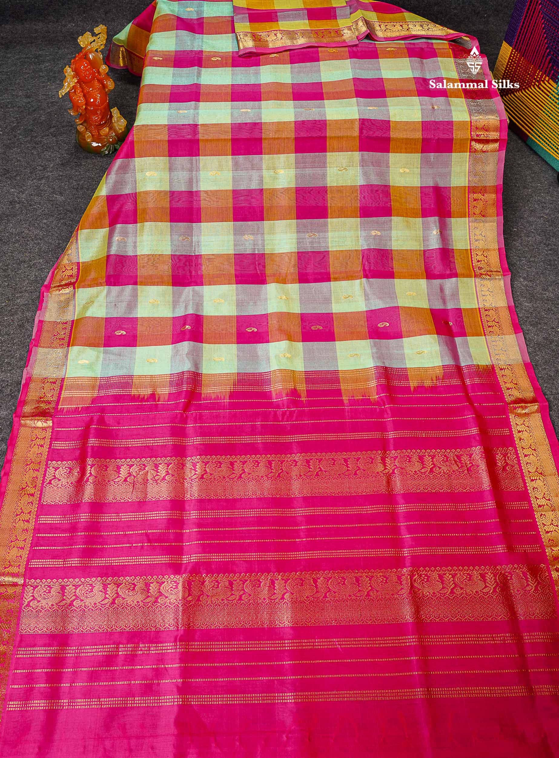 Full View Of Multicolour Pure Silk Cotton Saree