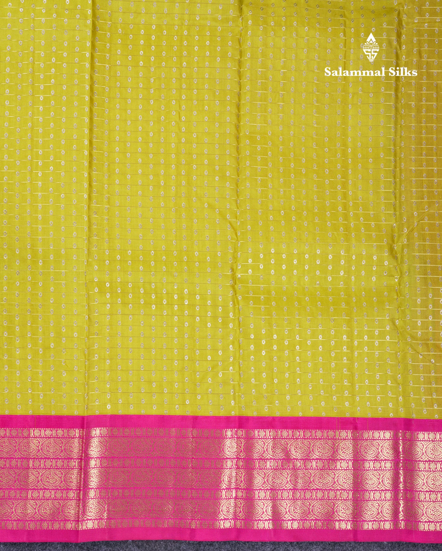 Beautiful Lemon Yellow Pure Kanjivaram Silk Saree With Contrast Pink Traditional Border