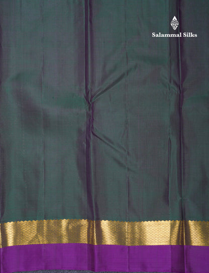 Beautiful Dual Tone Maroon Pure Kanjivaram Silk Saree With Violet Traditional Small Border