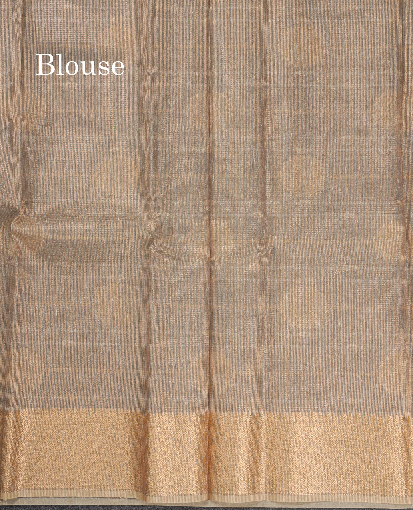 Grey Beautiful Fancy Saree Gold Silver Zari Lines With Gold Zari Border