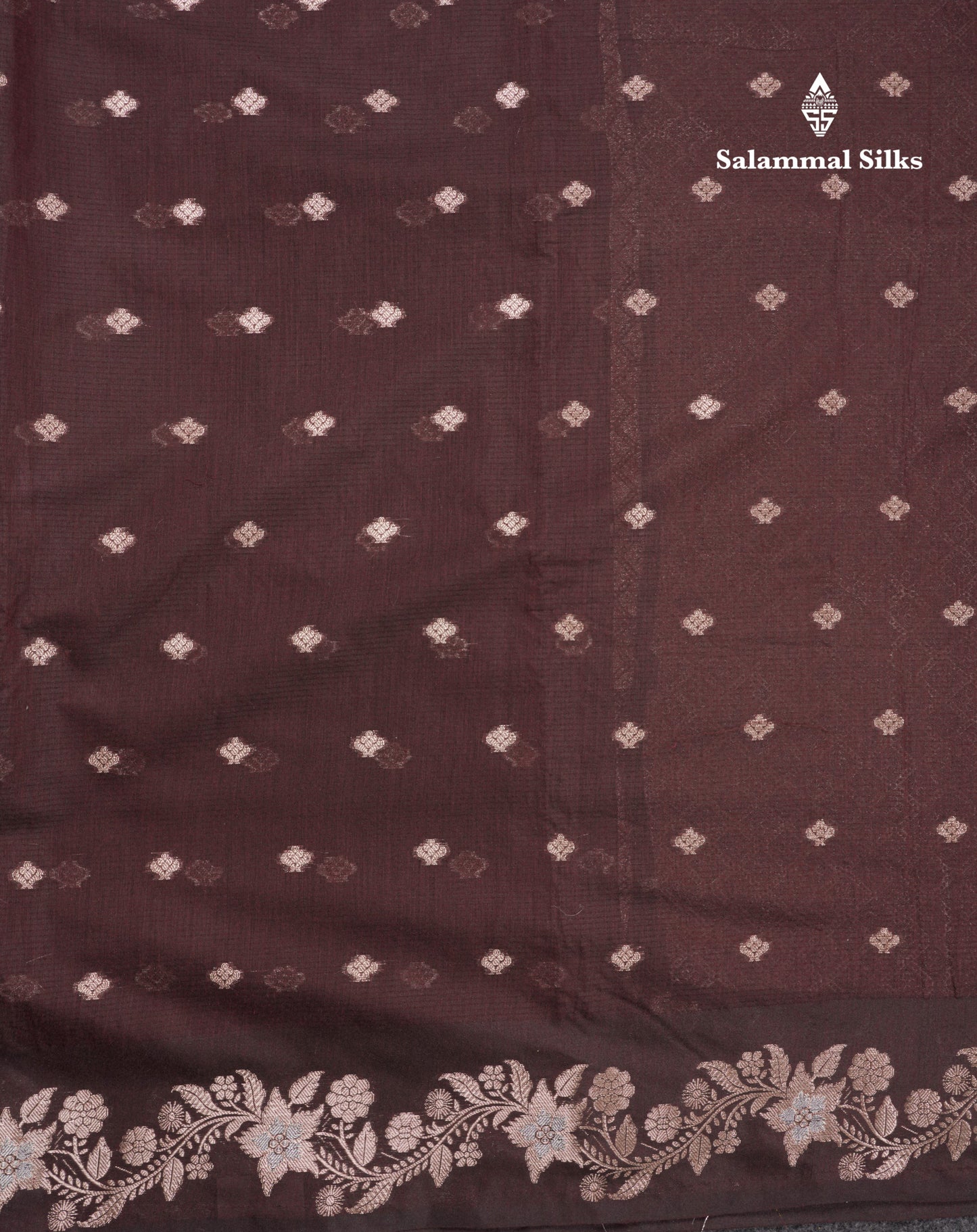 Fancy Cotton Mix Saree Brown With Grand Blouse