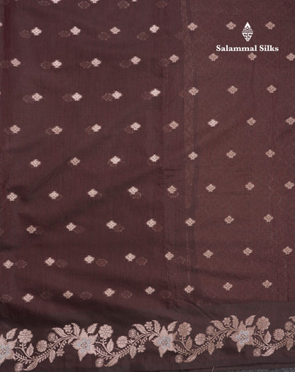 Fancy Cotton Mix Saree Brown With Grand Blouse