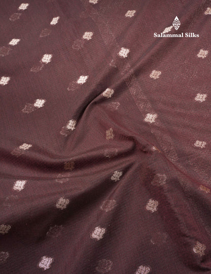 Fancy Cotton Mix Saree Brown With Grand Blouse