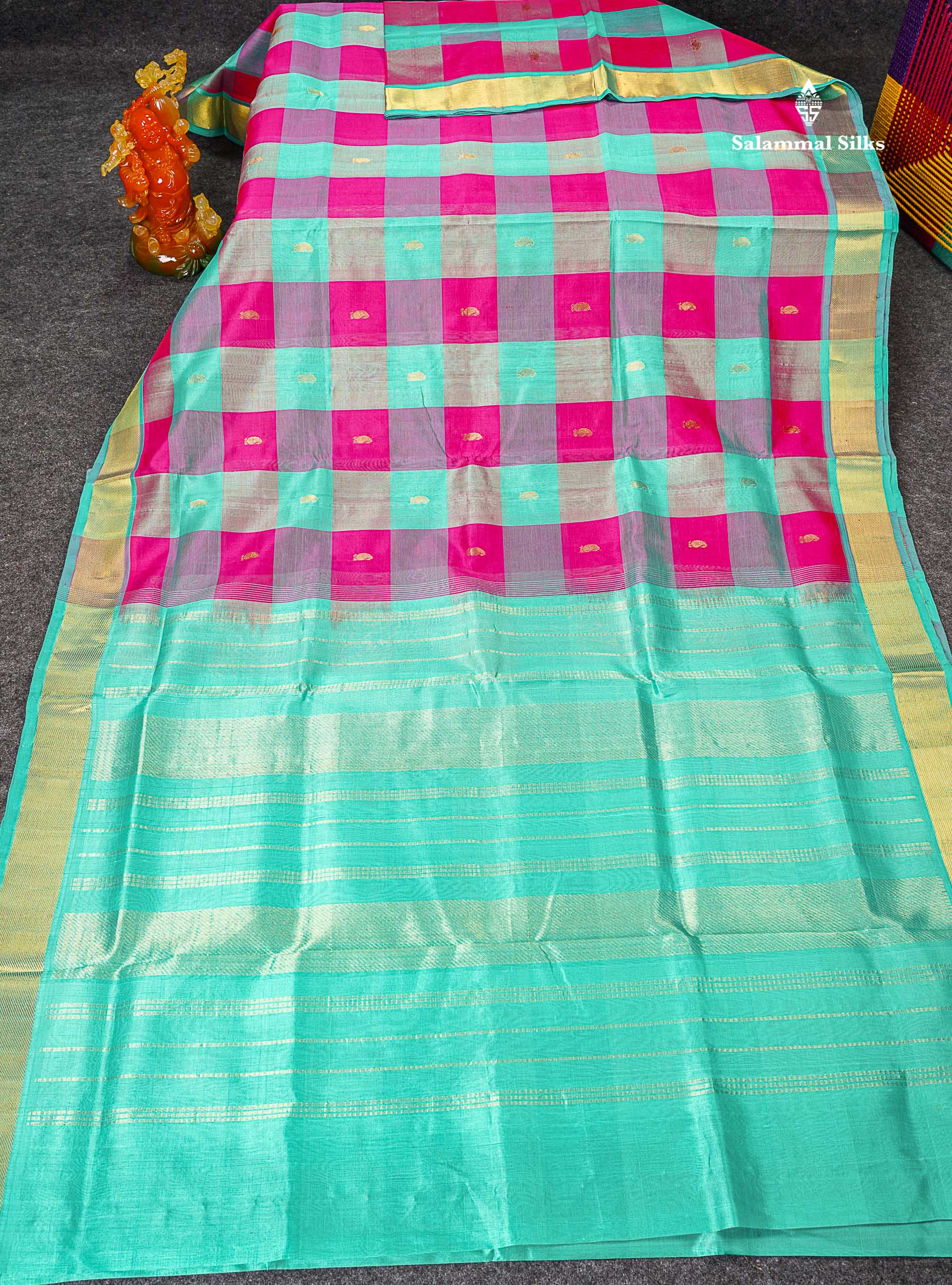 Full View Of Multicolour Pure Silk Cotton Saree