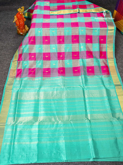 Full View Of Multicolour Pure Silk Cotton Saree