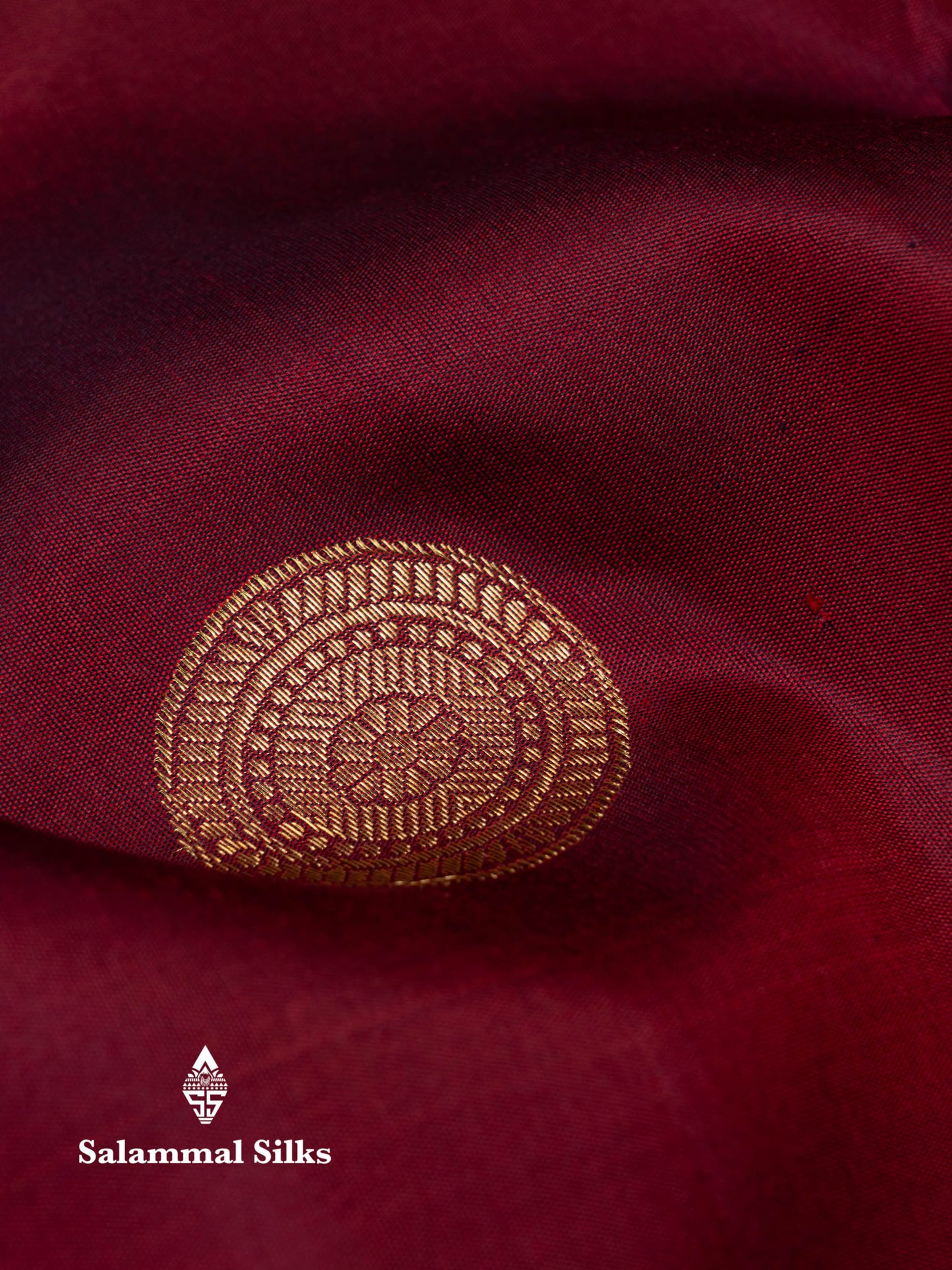 Beautiful Maroon Chakaram Butta Pure Kanjivaram Silk Saree With Elephant & Peacock Traditional Evening Morning Border