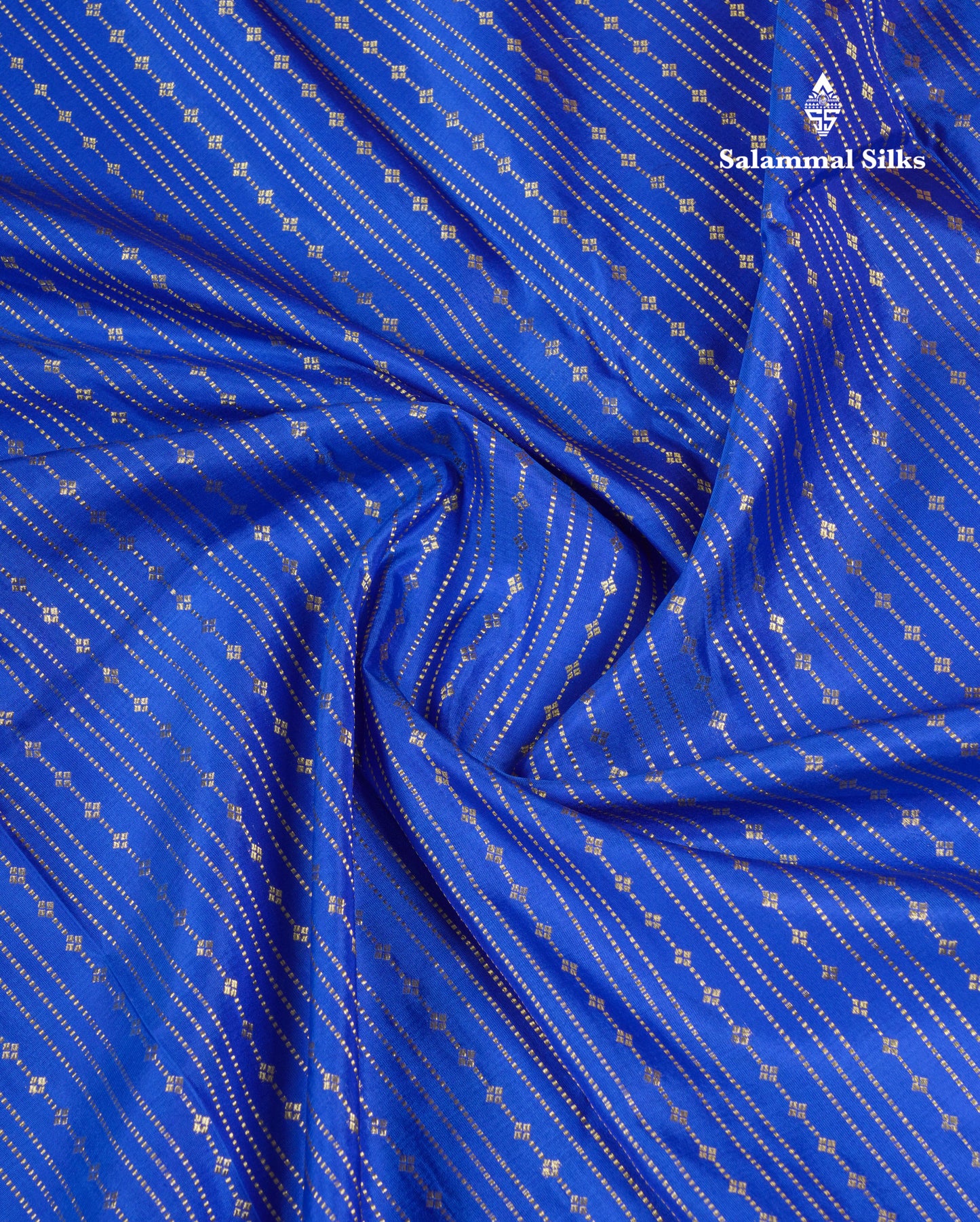 Beautiful Royal Blue Pure Kanjivaram Silk Saree With Contrast Orange Traditional Border