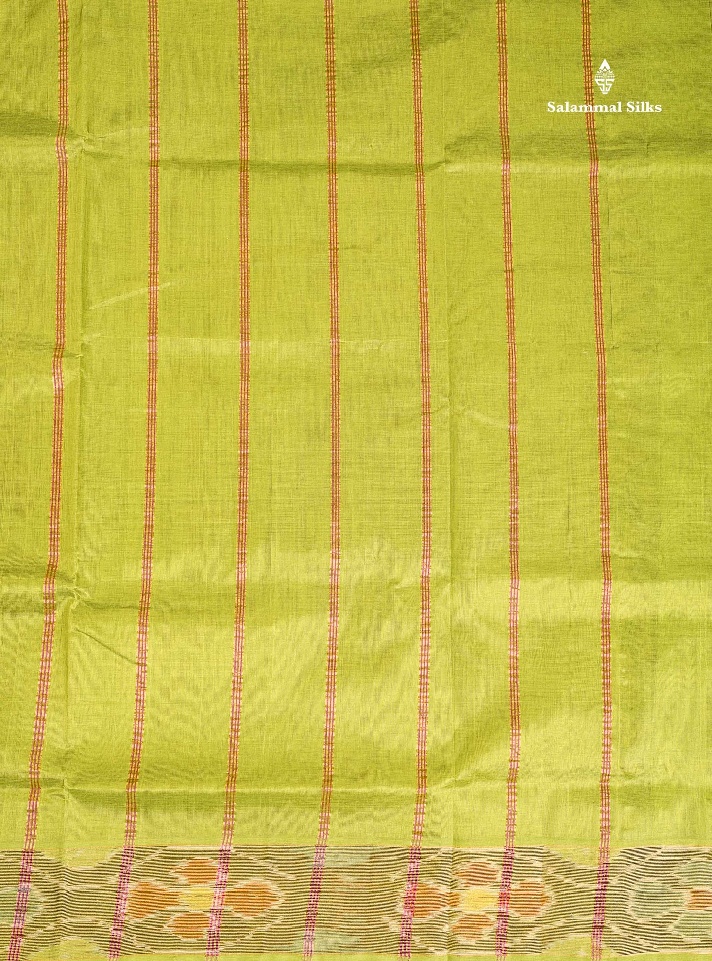 Pure Silk Cotton Saree - Dual Tone Pink Checks With Contrast Parrot Green Pochampalli Design Tissue Border