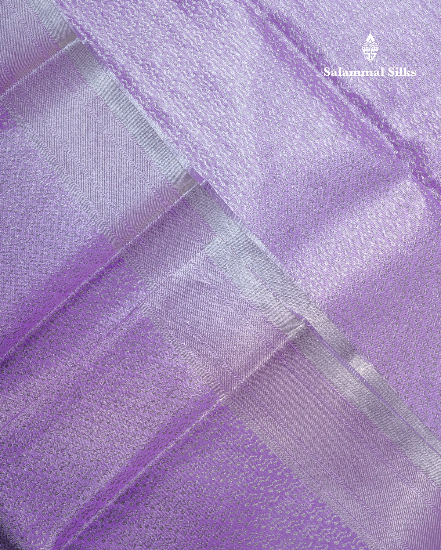 Light Lavender Bridal Tissue Semi Silk Saree With Traditional Evening Morning Border